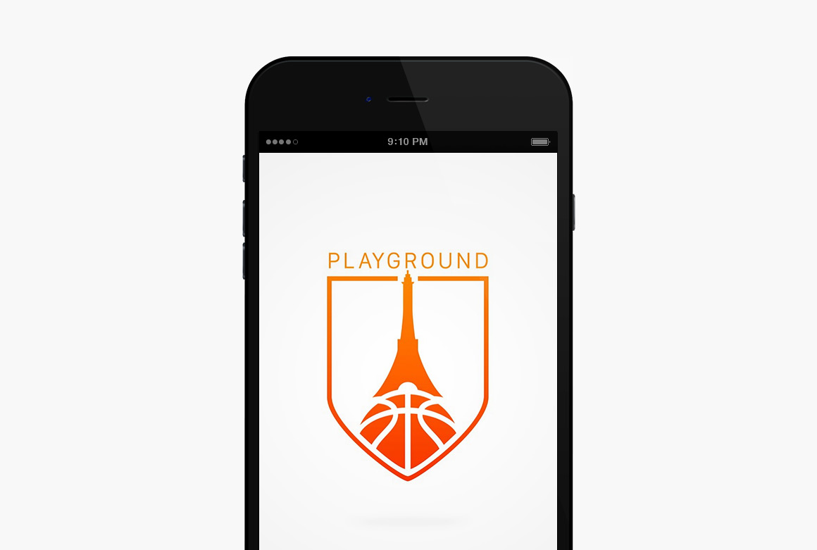 Logotype of Playground, basketball app mobile created by Antoine Desmeliers, Antoine Plu, 
                Vincent Desdoigts et Claire Coloma