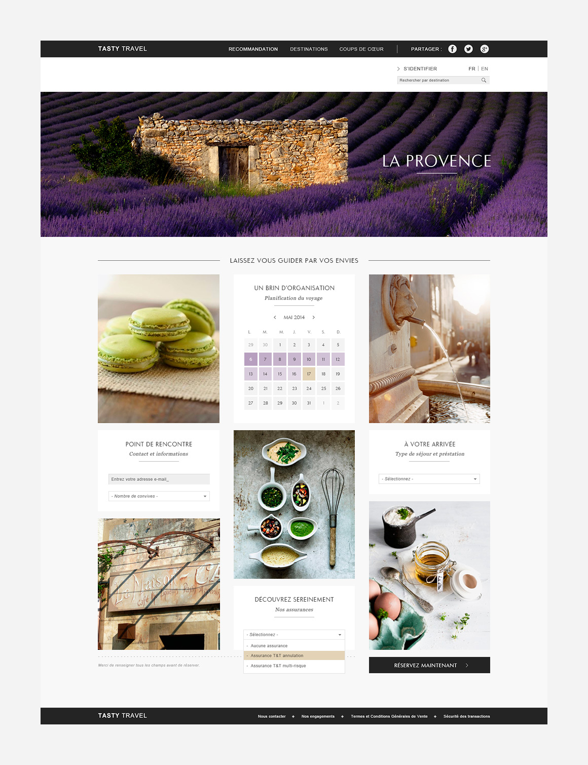 Product sheet webdesign of Tasty Travel, e-commerce personalization created by Antoine Desmeliers and Clémence Gerardin Makeieff